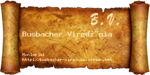 Busbacher Virgínia névjegykártya